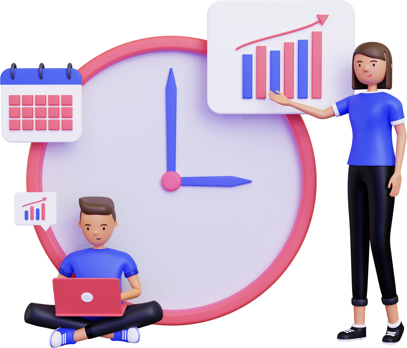 Working time 3D Illustration